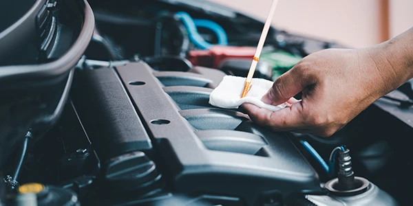 Person checking oil in their car