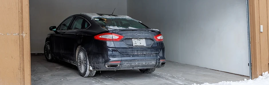 Car parked in a garage