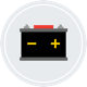 An illustration of a battery with positive and negative icons.