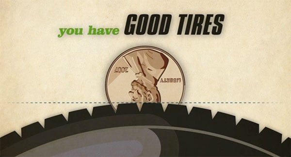 test tread depth with a penny test