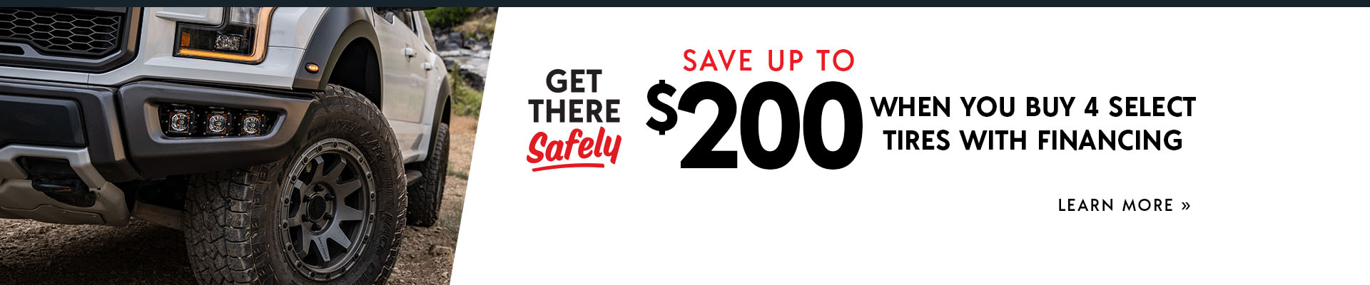 Save up to $200 with Les Schwab Financing Banner.