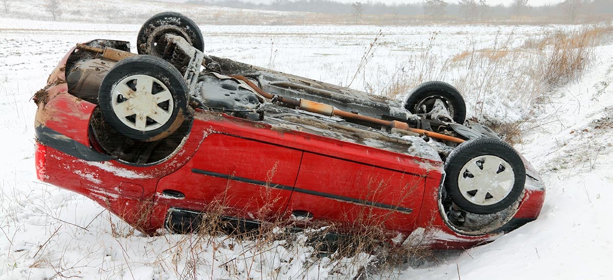 Winter car accident