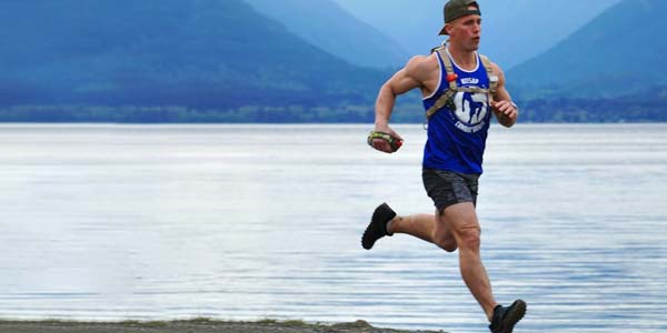 Les Schwab employee TJ Burleson training for the Lumberjack Ultra Marathon.