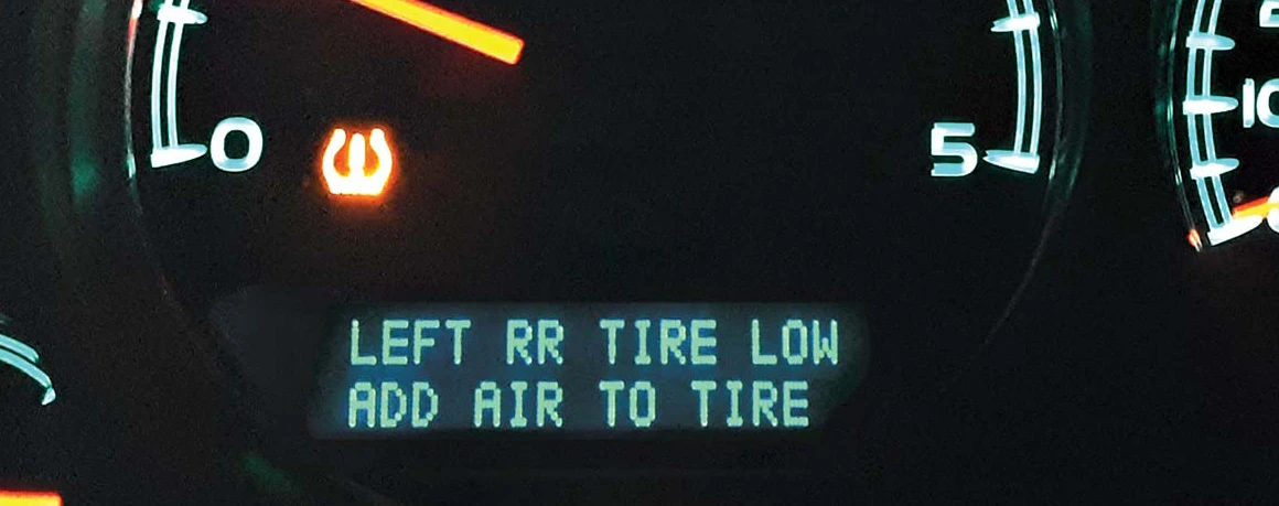 Image of tire pressure alert on dashboard