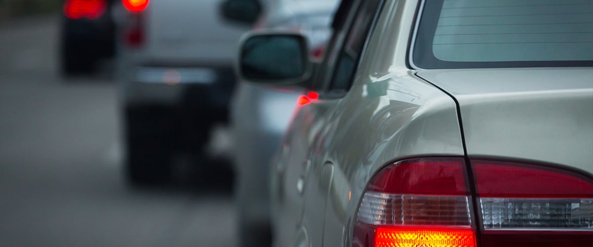 Car sitting in traffic