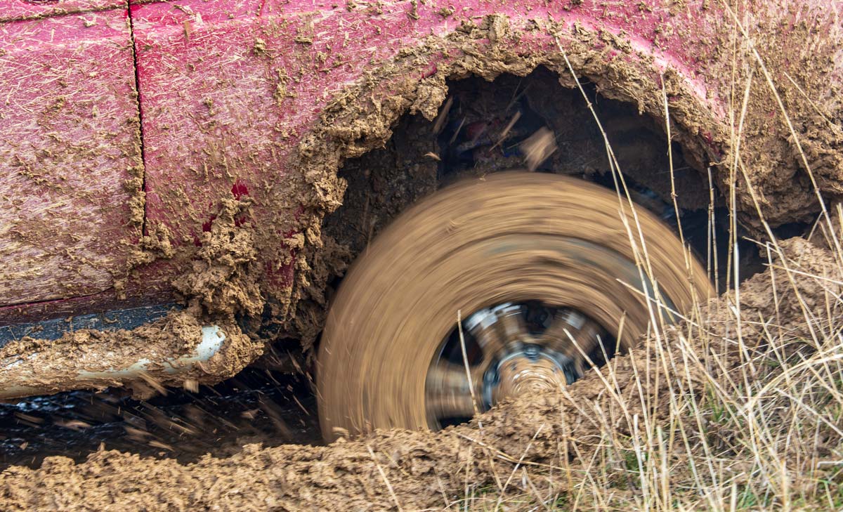 Spinning Tire in Mud