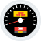 An illustration of a speedometer with an odometer.