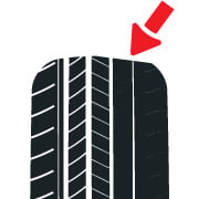 Icon showing uneven tire wear
