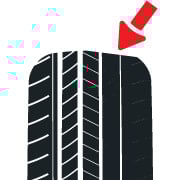 Icon showing uneven tire wear