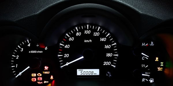 Dashboard with odometer