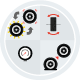 An illustration of multiple tire services.