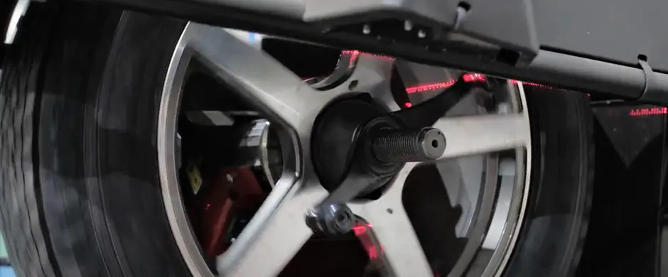 Precision tools being used on a wheel.e