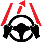Icon showing a vehicle pulling to the right