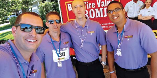 Les Schwab employees wearing their lavender polo shirts in support of Be the HOPE Walk 2019