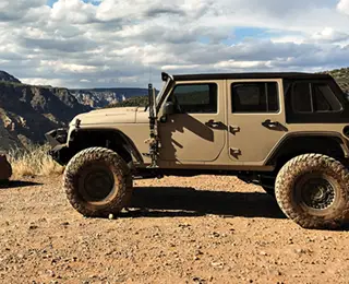 Lifted Keep stopped at a scenic overlook