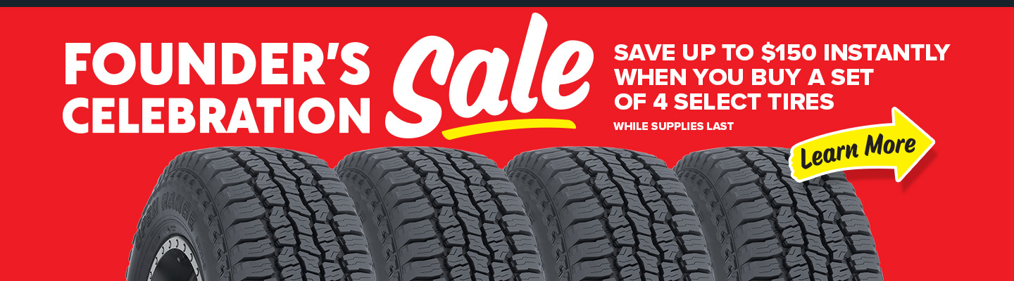 Save up to $150 Instantly on Select Tire Purchases