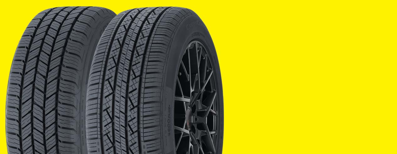 Tires on yellow background