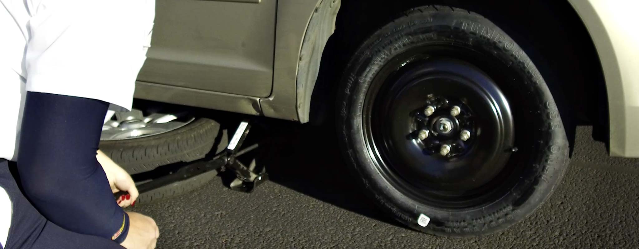 A small emergency flat tire.