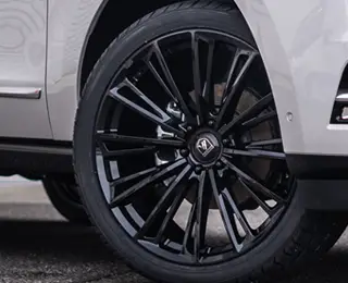 Black SUV with custom wheel