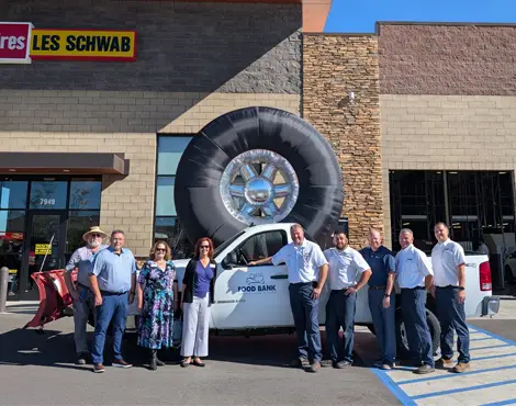 The Food Bank of Northern Nevada receiving a Tires for Purpose Donation