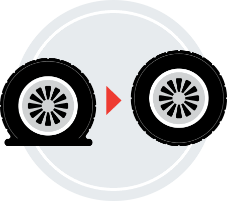 Flat Tire Hertz Rental Car, An Illustration Of A Flat Tire And A Fixed Tire, Flat Tire Hertz Rental Car